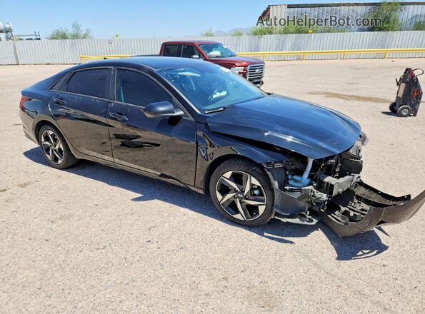 KMHLS4AG6PU585501 2023 HYUNDAI ELANTRA Черный Передняя правая четверть