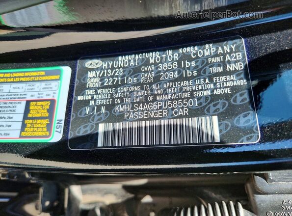 KMHLS4AG6PU585501 2023 HYUNDAI ELANTRA Черный Вид наклейки с VIN-кодом