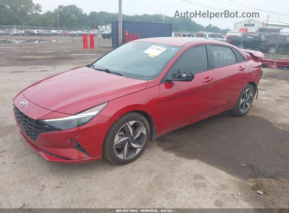 KMHLS4AG8PU501078 2023 HYUNDAI ELANTRA Red წინა მარცხენა ხედი სამი მეოთხედიდან