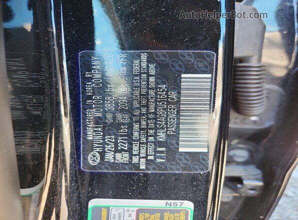 KMHLS4AG8PU516454 2023 HYUNDAI ELANTRA Black ძრავის განყოფილების ხედი