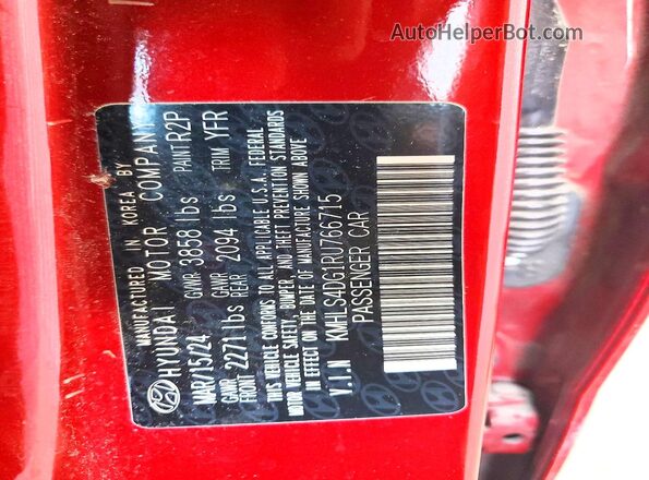 KMHLS4DG1RU766715 2024 HYUNDAI ELANTRA Красный Вид подкапотного пространства