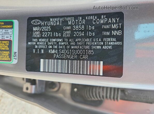 KMHLS4DG1SU001185 2025 HYUNDAI ELANTRA Gray Vista del compartimento del motor