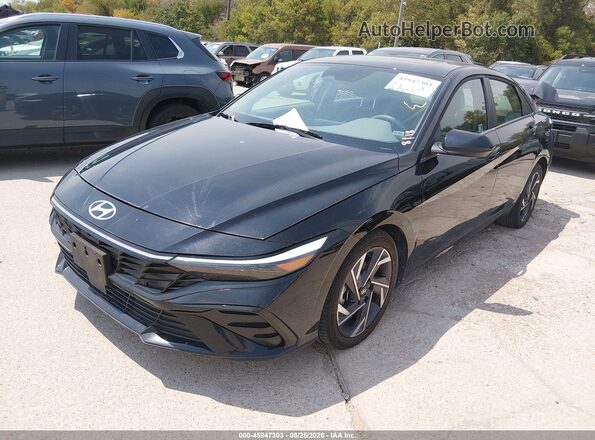 KMHLS4DG3SU001558 2025 HYUNDAI ELANTRA Black Առջևի ձախ երեք քառորդ տեսարան