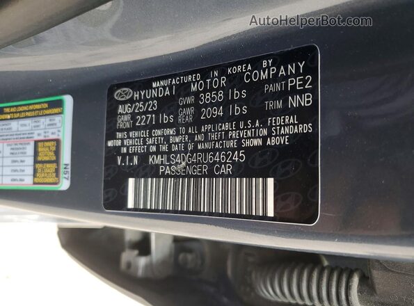 KMHLS4DG4RU646245 2024 HYUNDAI ELANTRA Gray Vista del compartimento del motor