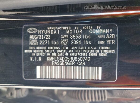 KMHLS4DG5RU650742 2024 HYUNDAI ELANTRA Черный Вид подкапотного пространства