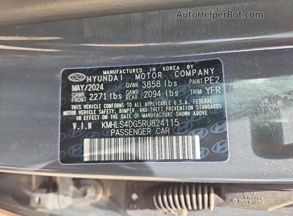 KMHLS4DG5RU824115 2024 HYUNDAI ELANTRA Gray ძრავის განყოფილების ხედი
