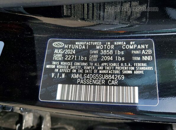 KMHLS4DG5SU884269 2025 HYUNDAI ELANTRA Black Vista de la etiqueta del VIN