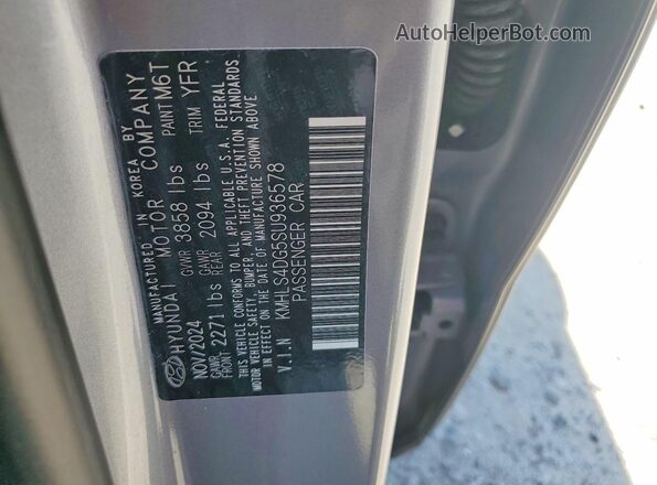 KMHLS4DG5SU936578 2025 HYUNDAI ELANTRA Silver Widok komory silnika