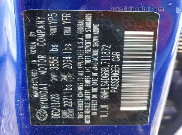 KMHLS4DG6RU711872 2024 HYUNDAI ELANTRA Blue Widok komory silnika