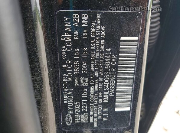 KMHLS4DG6SU984414 2025 HYUNDAI ELANTRA Черный Вид подкапотного пространства