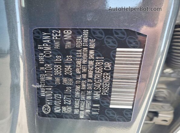 KMHLS4DG7RU687811 2024 HYUNDAI ELANTRA Gray Widok wnętrza 360 stopni