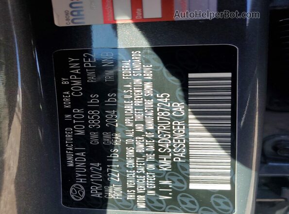 KMHLS4DG7RU787245 2024 HYUNDAI ELANTRA Серый Вид наклейки с VIN-кодом