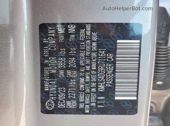 KMHLS4DG9RU711641 2024 HYUNDAI ELANTRA Silver Engine compartment view