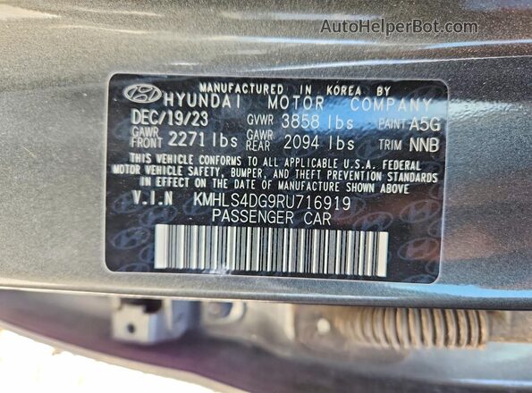 KMHLS4DG9RU716919 2024 HYUNDAI ELANTRA Серый 
