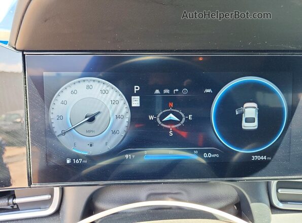 KMHLS4DG9SU001158 2025 HYUNDAI ELANTRA Blue ხელსაწყოთა პანელის ხედი