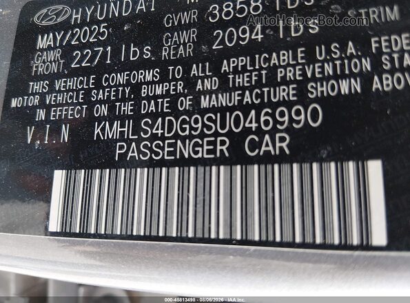 KMHLS4DG9SU046990 2025 HYUNDAI ELANTRA Gray Շարժիչի բաժամունքի տեսք