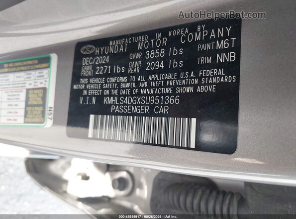 KMHLS4DGXSU951366 2025 HYUNDAI ELANTRA Silver Շարժիչի բաժամունքի տեսք