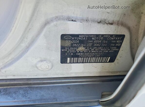 KMHM14AB3SA091537 2025 HYUNDAI IONIQ White Вид підкапотного простору