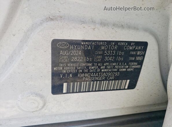 KMHM24AA1SA090293 2025 HYUNDAI IONIQ White Շարժիչի բաժամունքի տեսք