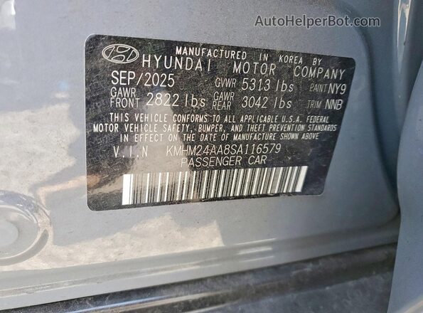 KMHM24AA8SA116579 2025 HYUNDAI IONIQ Gray ძრავის განყოფილების ხედი