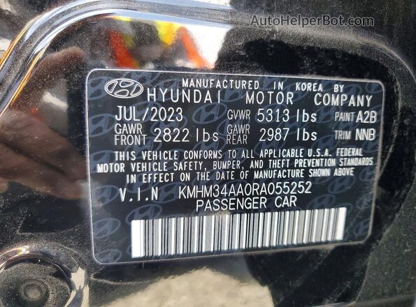 KMHM34AA0RA055252 2024 HYUNDAI IONIQ Black Widok komory silnika