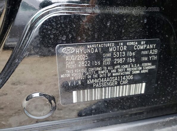 KMHM34AA0SA114306 2025 HYUNDAI IONIQ Black VIN კოდის სტიკერის ხედი