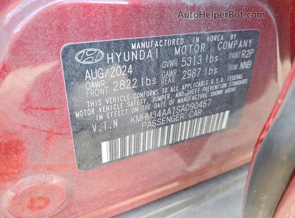 KMHM34AA1SA090467 2025 HYUNDAI IONIQ Red Engine compartment view