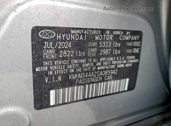 KMHM34AA2SA085942 2025 HYUNDAI IONIQ Silver Engine compartment view
