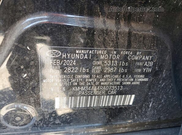 KMHM34AA4RA073513 2024 HYUNDAI IONIQ Black Vista de la etiqueta del VIN