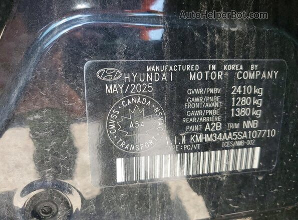 KMHM34AA5SA107710 2025 HYUNDAI IONIQ Black Вид наклейки з VIN-кодом