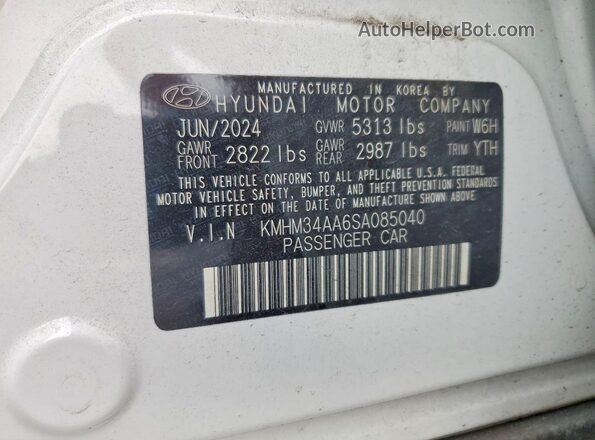 KMHM34AA6SA085040 2025 HYUNDAI IONIQ White ძრავის განყოფილების ხედი