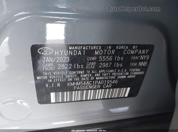 KMHM54AC1PA019546 2023 HYUNDAI IONIQ 6 Gray Շարժիչի բաժամունքի տեսք