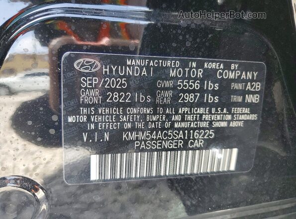KMHM54AC5SA116225 2025 HYUNDAI IONIQ Black Widok naklejki z numerem VIN