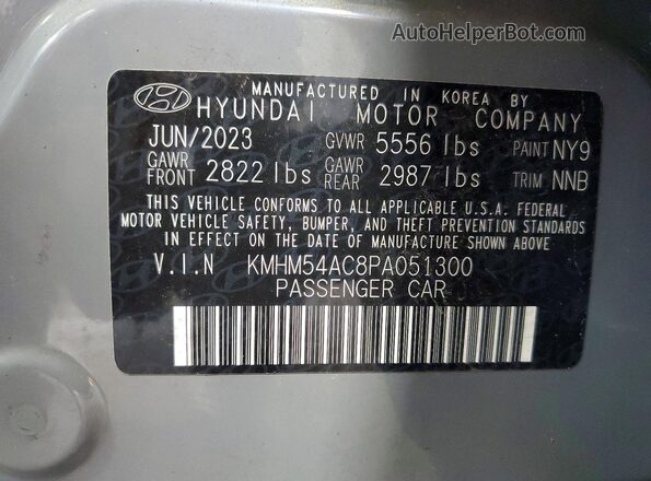 KMHM54AC8PA051300 2023 HYUNDAI IONIQ Blue Շարժիչի բաժամունքի տեսք