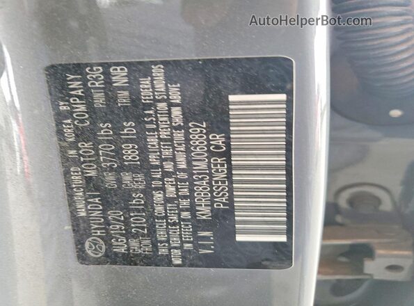 KMHRB8A31MU068892 2021 HYUNDAI VENUE Gray Вид підкапотного простору