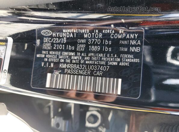 KMHRB8A32LU037407 2020 HYUNDAI VENUE Black Սալոնի 360 աստիճան տեսք