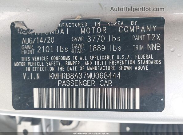 KMHRB8A37MU068444 2021 HYUNDAI VENUE Silver Engine compartment view