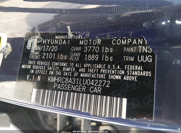 KMHRC8A31LU042272 2020 HYUNDAI VENUE Dark Blue Widok komory silnika