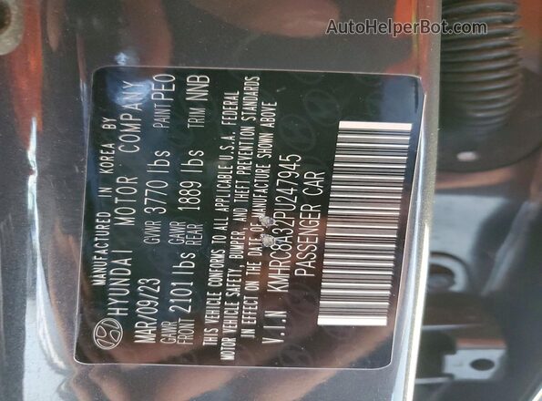 KMHRC8A32PU247945 2023 HYUNDAI VENUE Gray Շարժիչի բաժամունքի տեսք