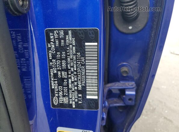 KMHRC8A33PU241104 2023 HYUNDAI VENUE Blue Engine compartment view