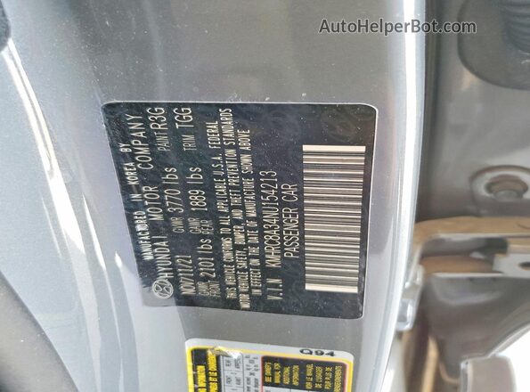 KMHRC8A34NU154213 2022 HYUNDAI VENUE Gray Vista del compartimento del motor