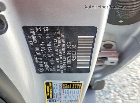 KMHRC8A34NU195053 2022 HYUNDAI VENUE Silver Вид наклейки з VIN-кодом