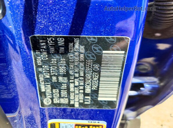KMHRC8A34RU285566 2024 HYUNDAI VENUE Blue Շարժիչի բաժամունքի տեսք