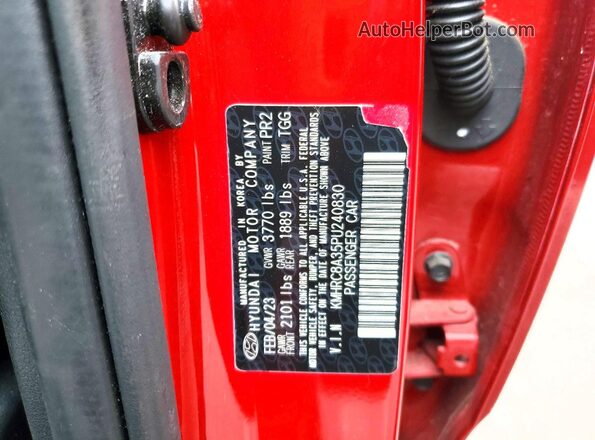 KMHRC8A35PU240830 2023 HYUNDAI VENUE Красный Вид подкапотного пространства