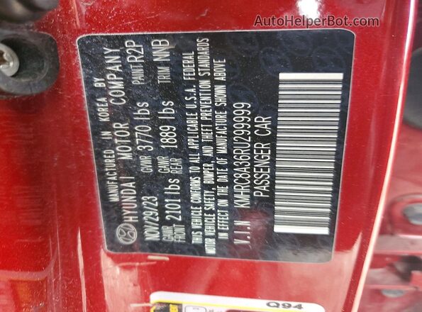KMHRC8A36RU299999 2024 HYUNDAI VENUE Red Engine compartment view