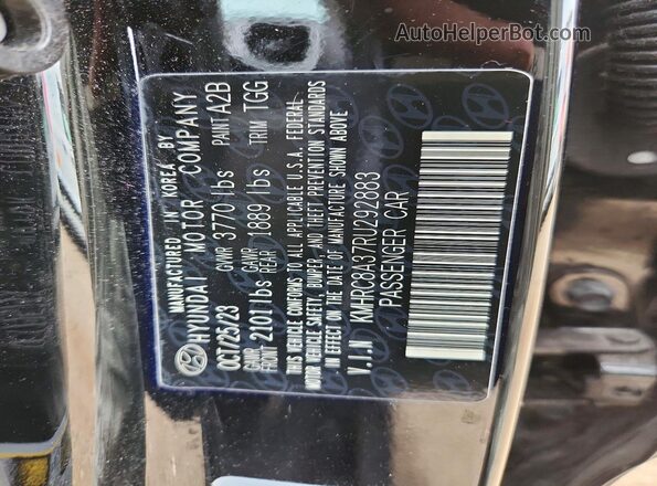 KMHRC8A37RU292883 2024 HYUNDAI VENUE Black Вид наклейки з VIN-кодом