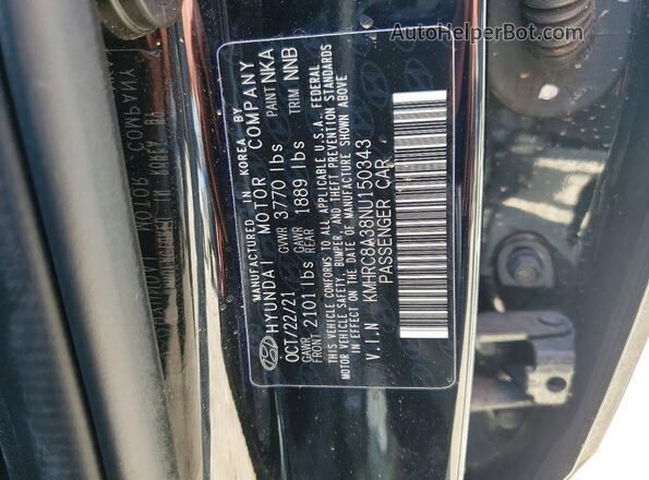 KMHRC8A38NU150343 2022 HYUNDAI VENUE Black Շարժիչի բաժամունքի տեսք