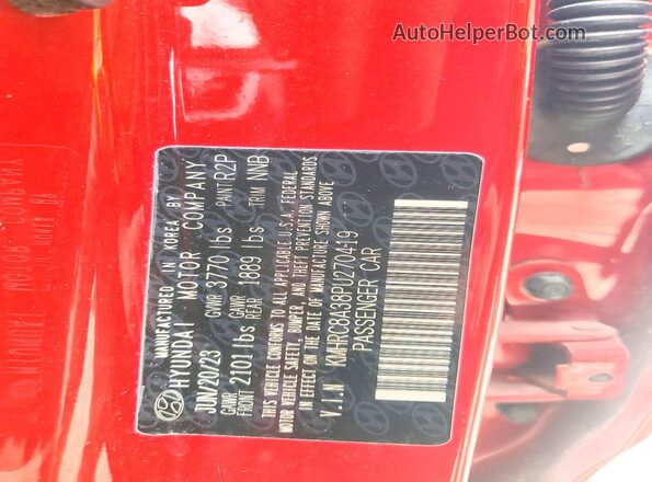 KMHRC8A38PU270419 2023 HYUNDAI VENUE Red Vista interior de 360 grados