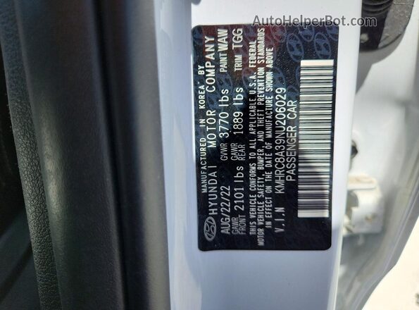 KMHRC8A39NU206029 2022 HYUNDAI VENUE White Widok komory silnika