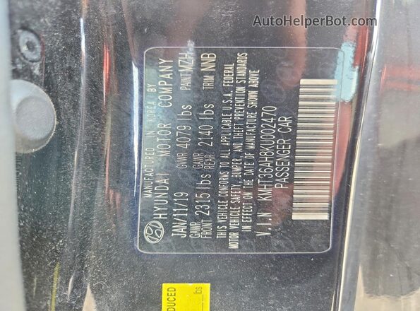 KMHT36AH8KU002470 2019 HYUNDAI VELOSTER Black Widok komory silnika